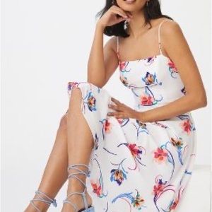 Anthropologie White Floral Dress NWT - Size 8 Petite